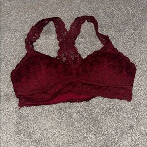 Elegant Lace Bralette in Deep Burgundy